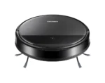 Circular Samsung robotic vacuum cleaner with side brushes, viewed from above on a white background.