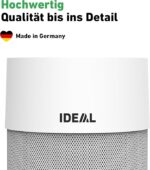 Ad banner for IDEAL: German-made product; white cylindrical device with a perforated base and the slogan 'Hochwertig Qualität bis ins Detail' above.