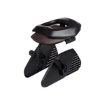 Portable foot pedal exerciser with adjustable resistance and dual black supports for home workouts