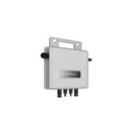 EcoFlow portable power hub with a ribbed aluminum case and four bottom connectors start at the base or periphery of the unit, and a top mounting handle visible on the device.