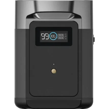 Front view of a dark gray portable device with a digital display showing numbers and a circular progress ring on the screen.