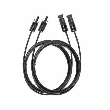 Pair of black cables with locking connectors on each end, coiled in a loop”] ,