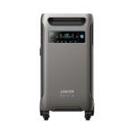 Anker Solix portable air purifier with digital control panel and wheels