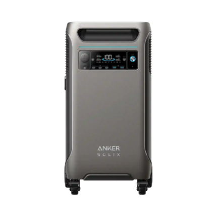 Anker Solix portable air purifier with digital control panel and wheels